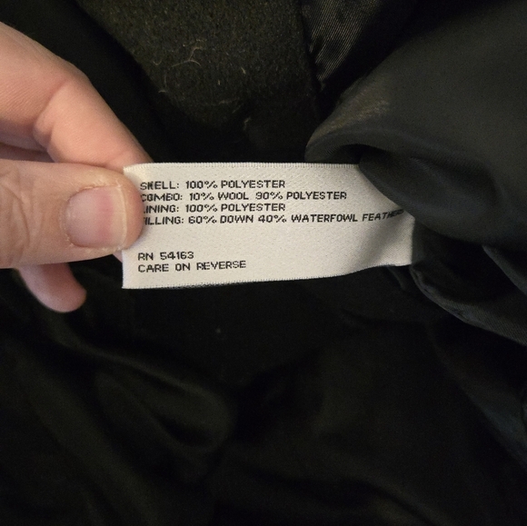 Kenneth Cole New York Down Puffer Jacket  Full Zip Coat Mens Large Poly Wool - Picture 4 of 7